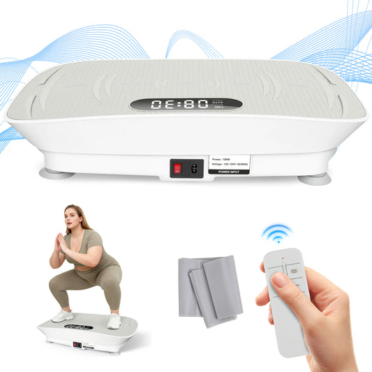 Vibration Plate 330lb, Vibration Board Exercise Machine, Full Body Workout Vibrating Fitness Platform, Waver Stand for Weight Loss, Home Gym Equipment, Red