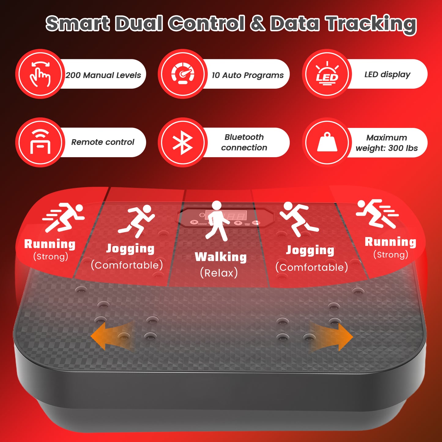 Vibration Plate Exercise Machine, Full Body Workout Vibration Platform with Loop Bands & Remote Control for Home Fitness & Weight Loss & Muscle Toning, Black