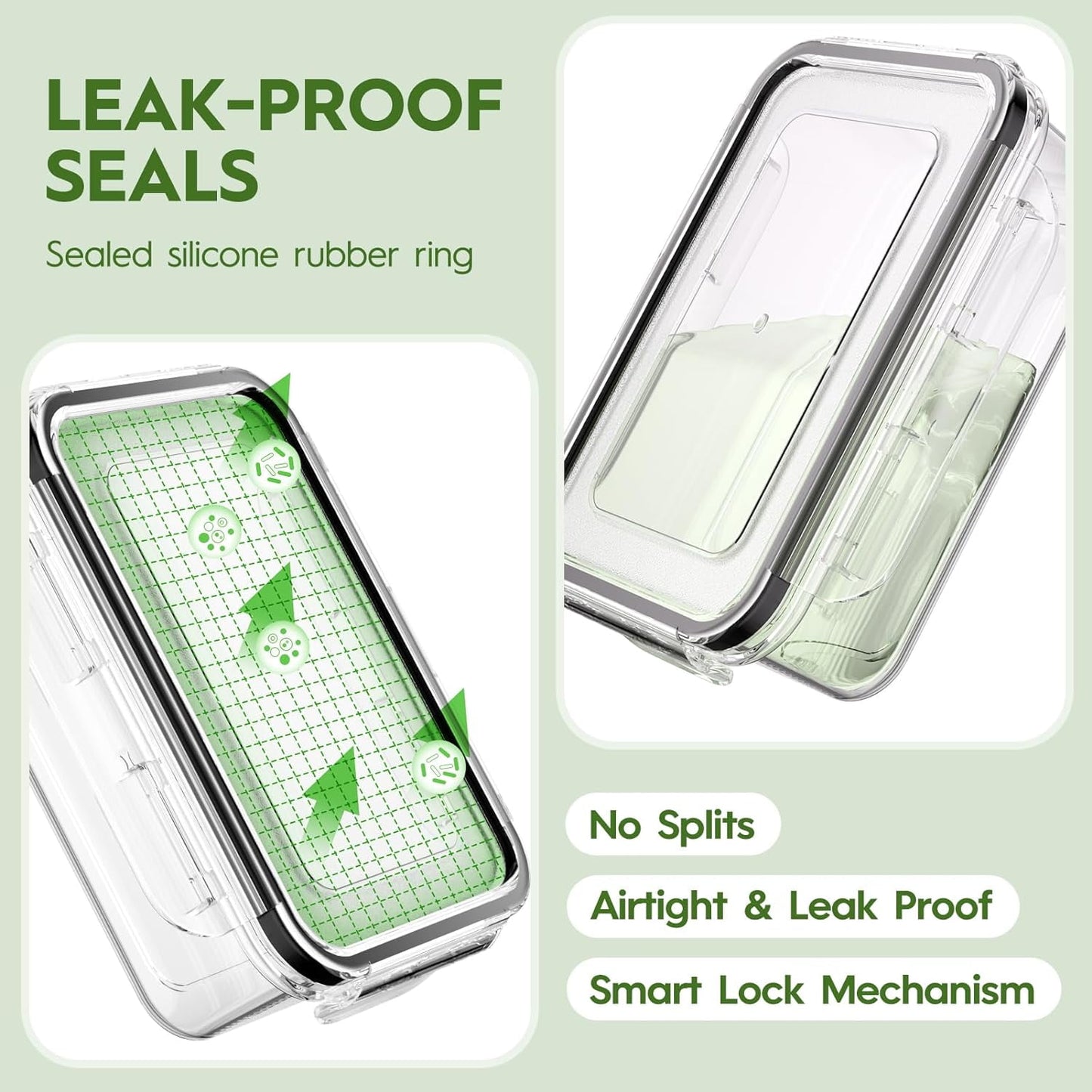 Food Storage Containers with Lids, 52 Piece Leak Proof Clear Plastic Food Container for Food, BPA-Free, Food Meal Storage Set, Meal Prep Container Stackable Containers, PP+Silicone