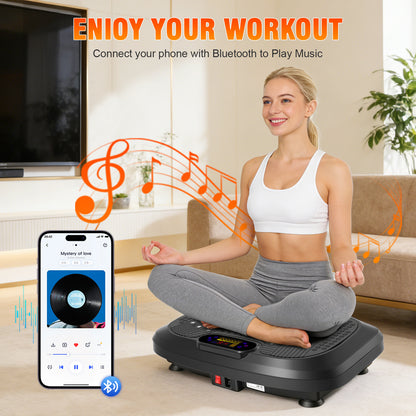 Vibration Plate Exercise Machine, 450 lbs Weight Capacity Vibrate Board with Remote & Resistance Bands for Effective Weight Loss, Muscle Toning, and Body Contouring
