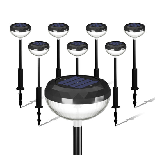 TOPZOO 8 Pack Solar Pathway Lights, 2 Modes Multicolor & Warm White LED, IP67 Waterproof, Solar Lights Outdoor for Garden Path Backyard Christmas Lawn Landscape Decorative
