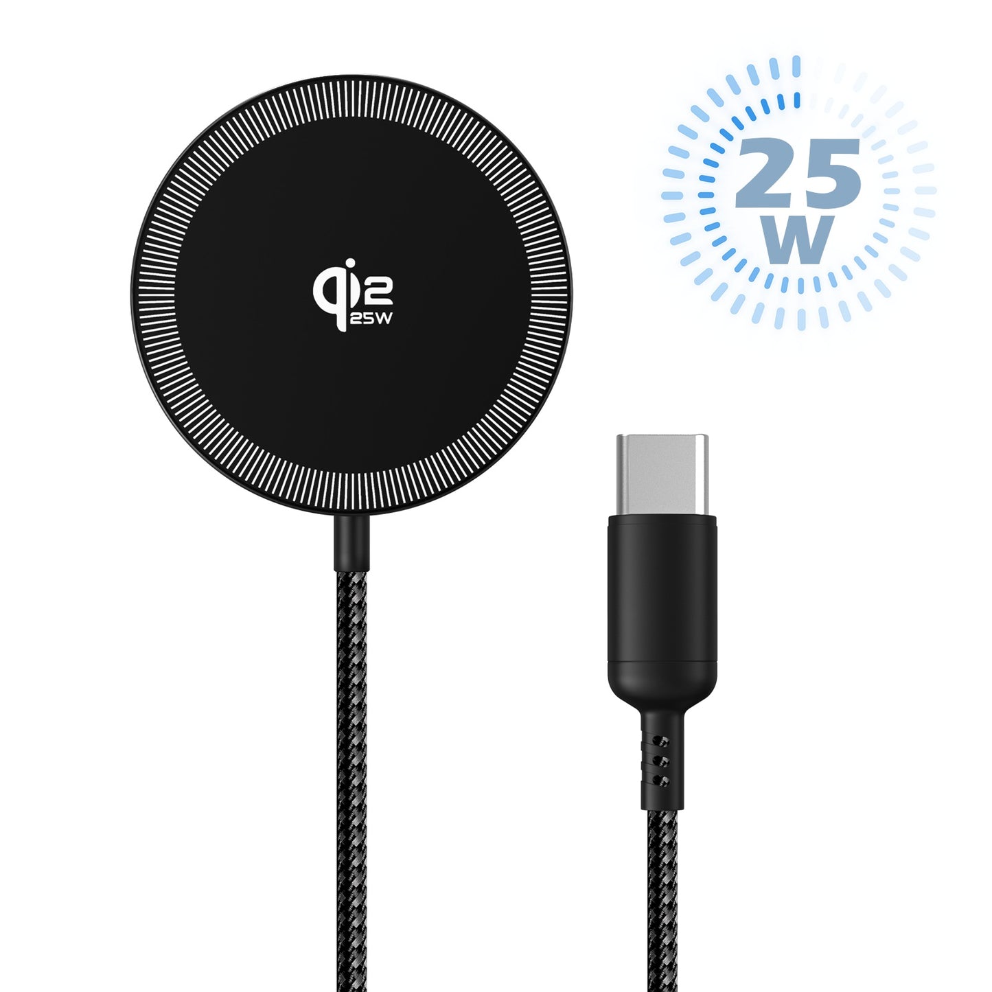 Wireless Charger for iPhone, 25W Phone Charger Compatible with iPhone 17 16 15 13 14 12 Series, Charging Pad Compatible with AirPods 4 3 2, Ideal for Travel Home Office, Black(1 Pack)