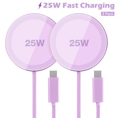 25W Magnetic Wireless Charger, Magsafe Fast Charging Pad, iPhone 17 16 15 14 13 12 Pro Max, Slim Portable Phone Charger, Light Violet