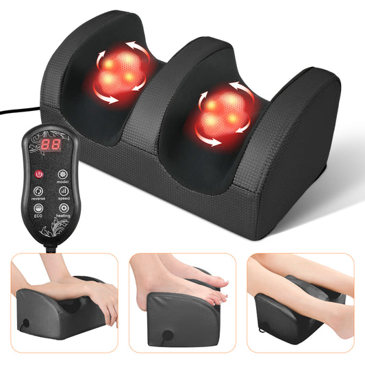 CATGOOD Foot Massager, Shiatsu and Foot Massage Machine, Calf Deep Tissue Massage Machine with Heat, Leg Massager with Massage Roller, Gifts for Mom & Dad, Black
