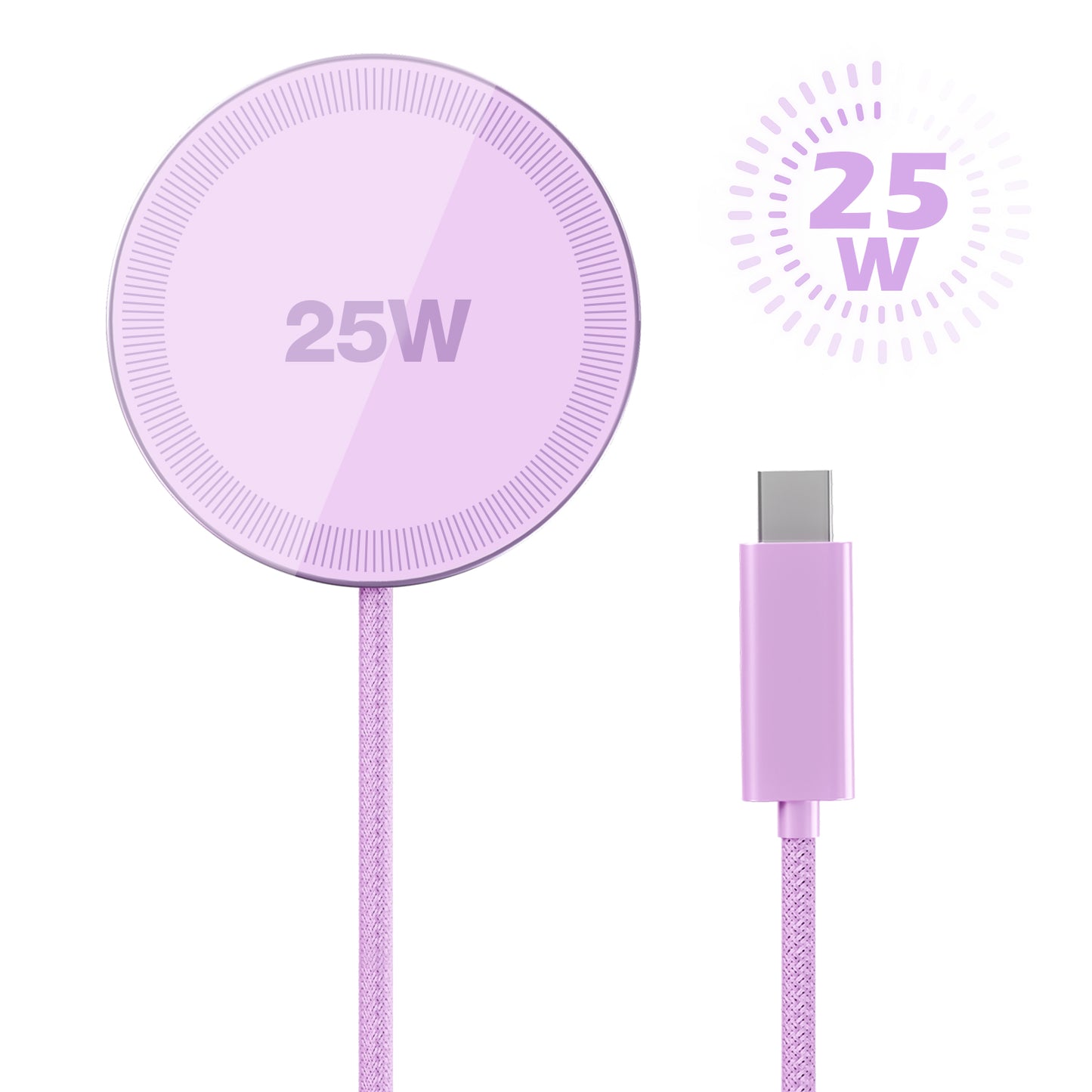 25W MagSafe Wireless Charger for iPhone AirPods, Magnetic Fast Charging Pad Compatible with iPhone 17 17e 16 16e 15 14 13 12 Pro Max, Slim Portable Charger for Travel Bedside