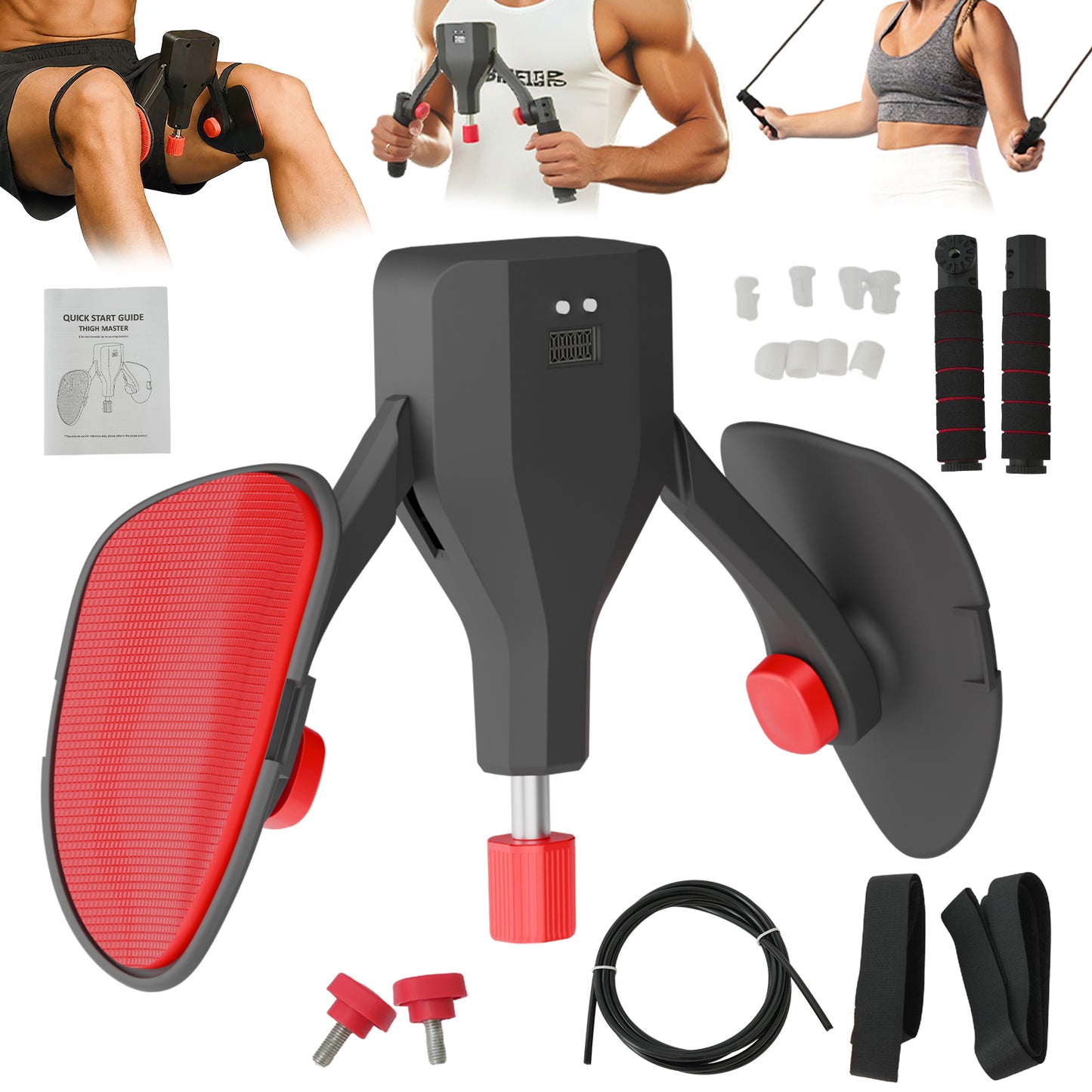 RICAN Thigh Master, Thigh Trainer Adjustable Resistance 22-77LBS, Hip Shaper Trainer Machine with Display Counter, Leg Exercise Equipment for Men & Women