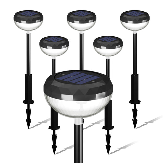 TOPZOO 6 Pack Solar Pathway Lights, 2 Modes Multicolor & Warm White LED, IP67 Waterproof, Solar Lights Outdoor for Outside Garden Yard Landscape Path Christmas Walkway Decor