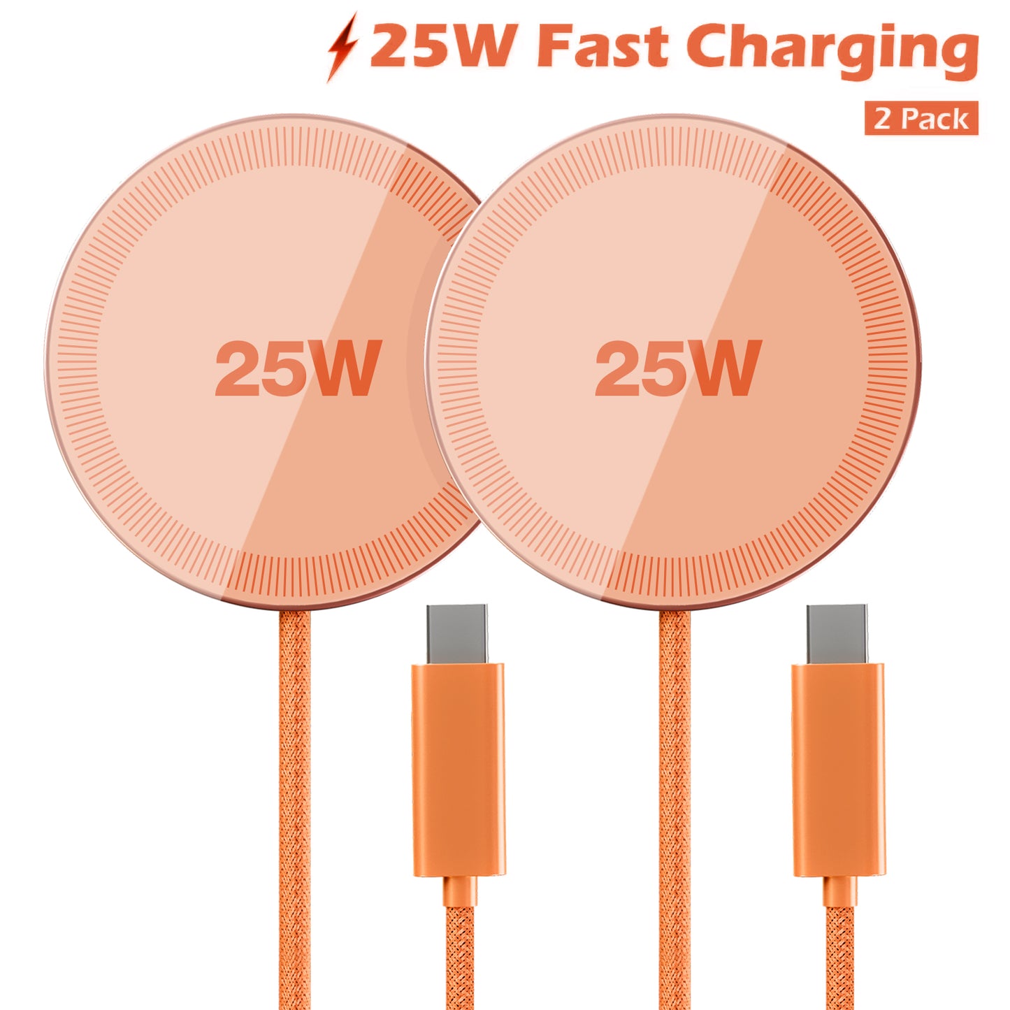 Magnetic Wireless Charging Pad, 25W Ultra-Thin Fast Wireless Charger for iPhone 17/16/15/14/13/12 & AirPods, Portable Travel Charging Mat