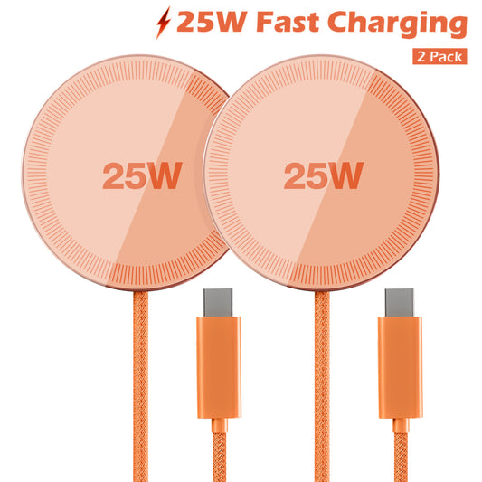 Magnetic Wireless Charging Pad, 25W Ultra-Thin Fast Wireless Charger for iPhone 17/16/15/14/13/12 & AirPods, Portable Travel Charging Mat