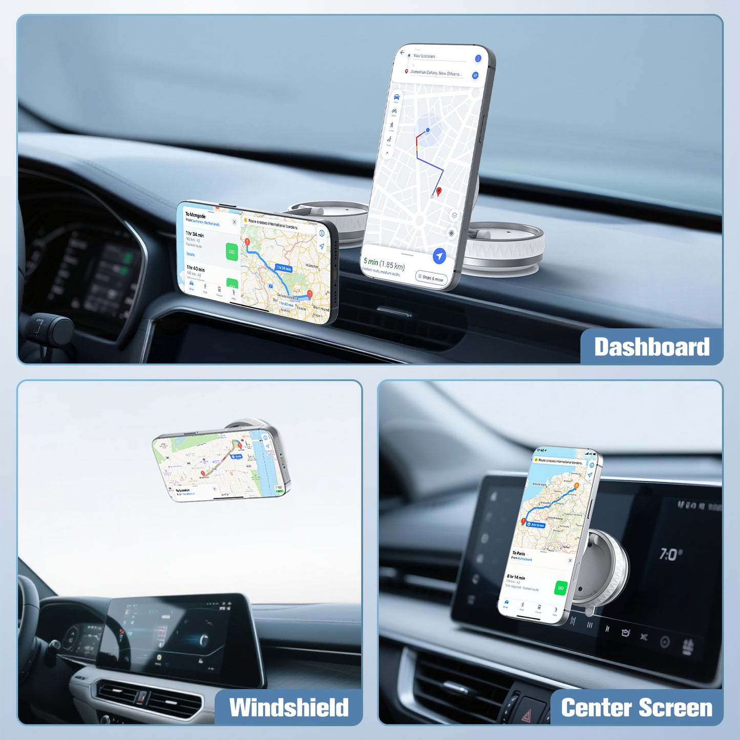 Wireless Car Charger, Ultra Magnetic Phone Holder for Car Dashboard, 15W Charging, Cell Phone Holder Charger, Car Accessories for iPhone 17 16 15 14 13 12 (White)