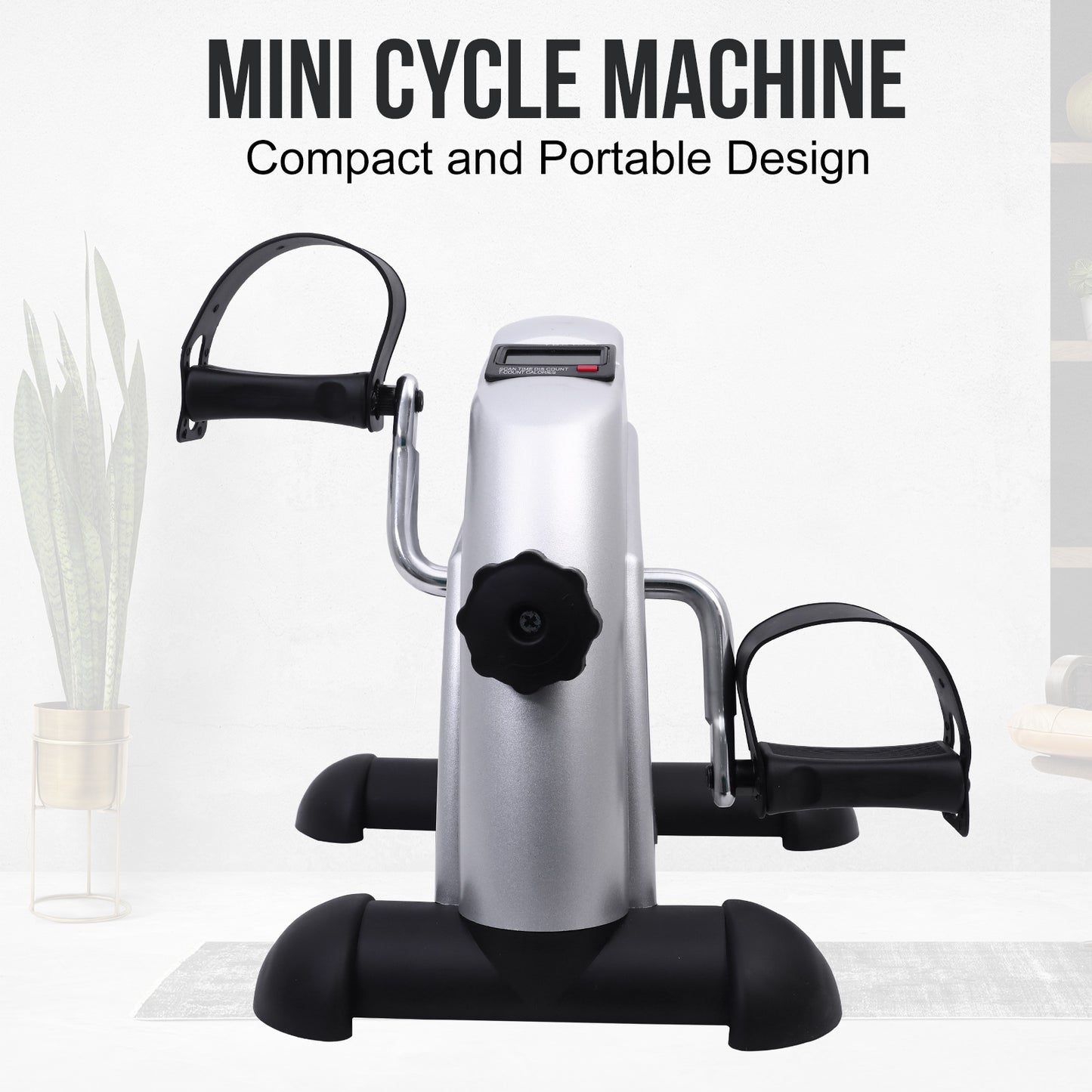 Under Desk Bike Pedal Exerciser Mini Exercise Bike, Portable Foot Cycle Arm & Leg Peddler Machine with LCD Screen Displays