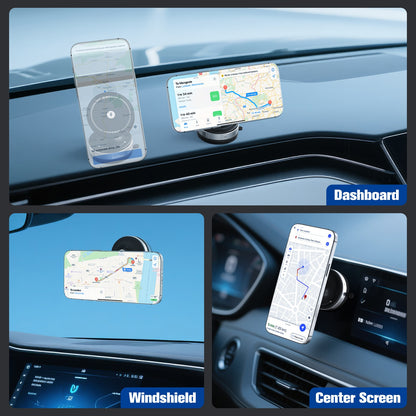 Wireless Car Charger, 15W Wireless Charging Phone Mount for Car, Magnetic Car Phone Holder for iPhone 16 15 14 13 12, 360¡ã Rotatable Charger Car Mount, Black