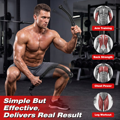 Rican Weighted Ropeless Battle Ropes, 2 PCS Cordless Sticks for HIIT Cardio & Full Body Strength Training, Portable Home Gym Equipment