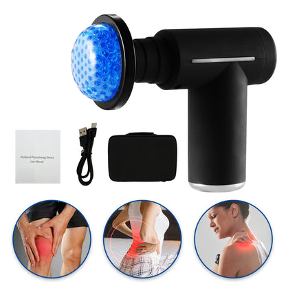 Cordless Hot and Cold Percussion Deep Tissue Massager Gun, 6 Intensity Levels Massager Gun, Black