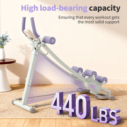 RICAN Ab Fitness Crunch, Abdominal Workout Machine for Glider Roller and Pushup with Headrest, Strength Training Exerciser for Core Strength and Plasticity, Ideal for Home Gym Office
