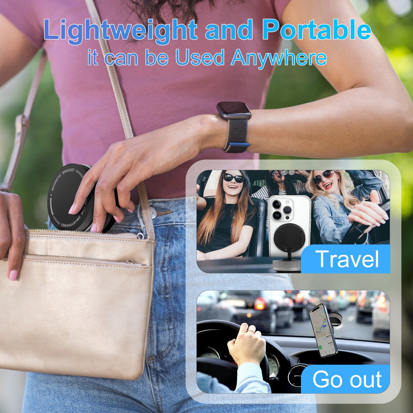 Phone Holders for Your Car Magnetic, 360 Degree Rotation, Air Vent Magnetic Phone Mount, Upgraded Strongest Magnet Power, Compatible with iPhone, Samsung, Google Pixel, Motorola Moto, Black