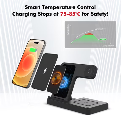 Take You Wireless Charger,3 in 1 Charging Station Compatible with iPhone 14 13 12 11 8 Pro Max X XR XS, Samsung Galaxy, Apple Charging Station for AirPods 3 2 Pro, and for iWatch Series(Black)