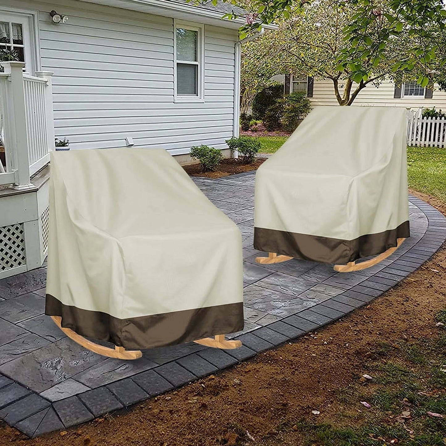 Outdoor Furniture Covers, 600D Heavy Duty Waterproof Outdoor Chair Covers 2 Pack for Patio Garden