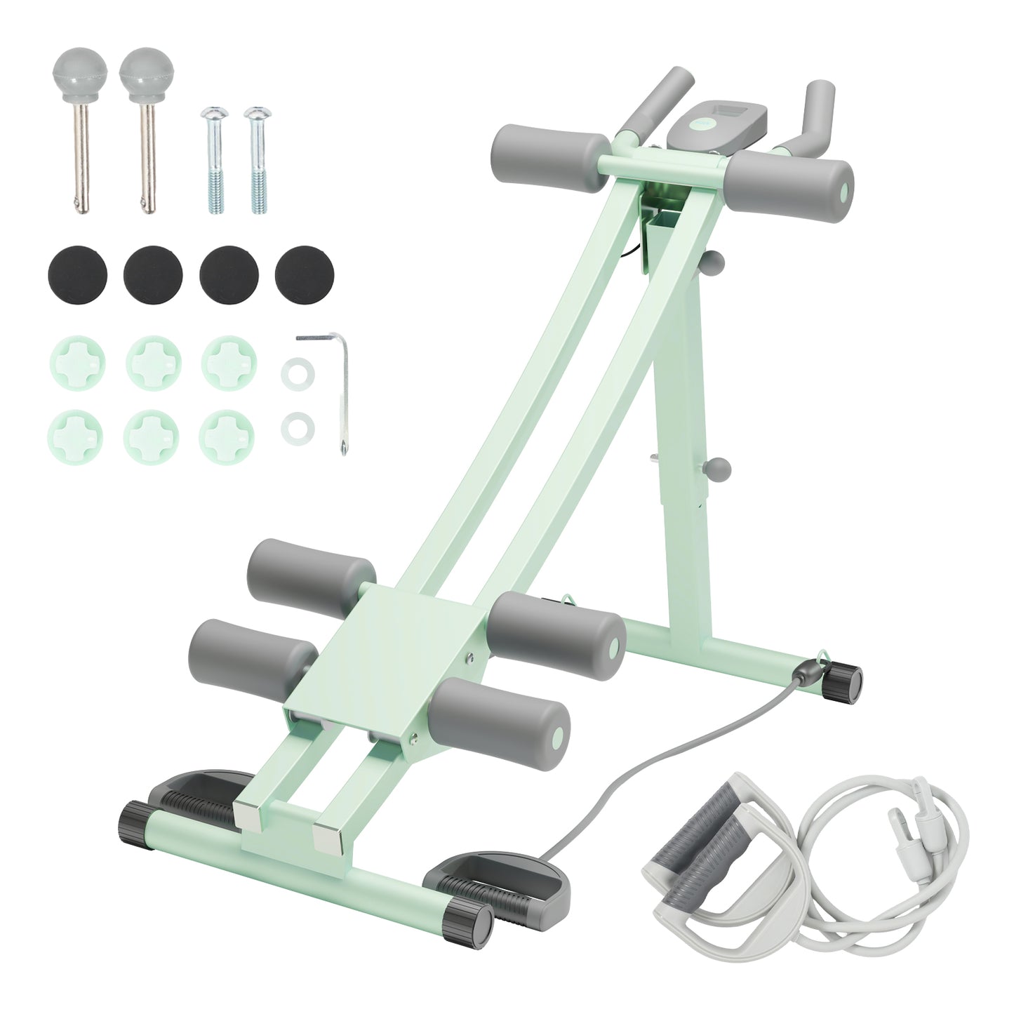 Ab Workout Machine, Adjustable Ab Machine for Strength Training, Foldable Waist Trainer Suitable for Beginner