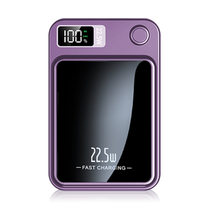 Power Bank, 10000mAh Wireless Power Bank with LED Power Display, 22.5W Fast Charging Battery Pack, Compatible with iPhone 8 and above series,Purple