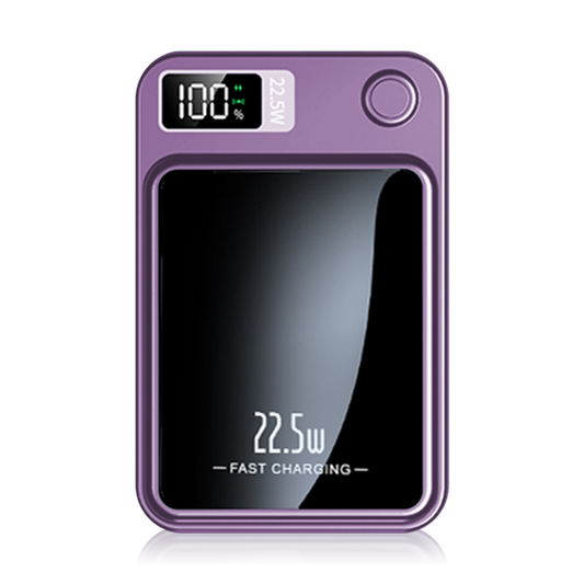 Power Bank, 10000mAh Wireless Power Bank with LED Power Display, 22.5W Fast Charging Battery Pack, Compatible with iPhone 8 and above series,Purple