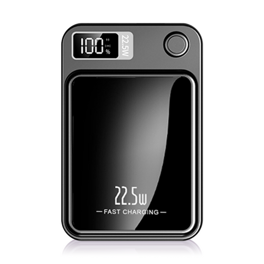 Power Bank, 10000mAh Wireless Power Bank with LED Power Display, 22.5W Fast Charging Battery Pack, Compatible with iPhone 8 and above series,Black