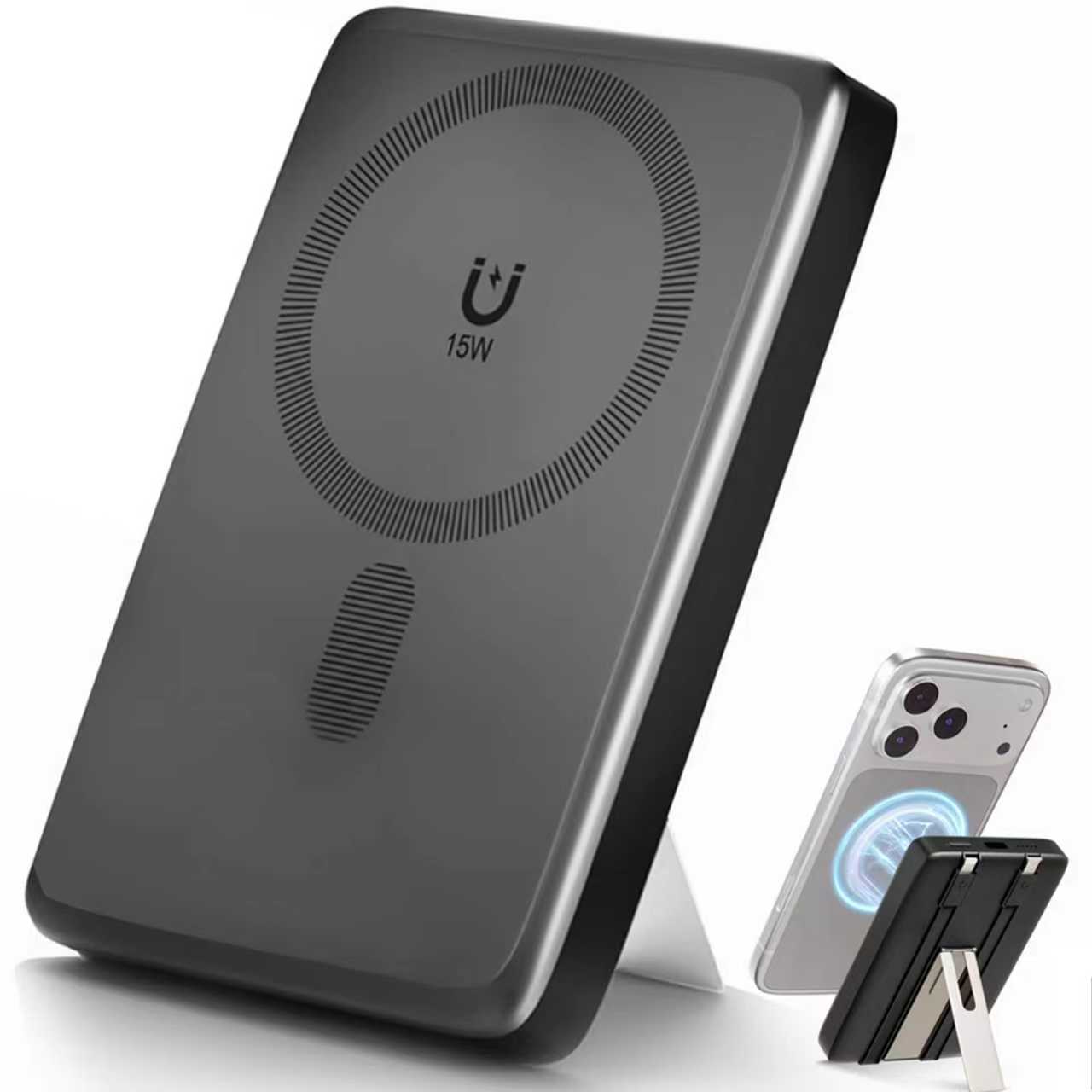 Portable Power bank, Magnatic Battery Pack, 10000mAh Magnetic Power Bank with Type-C Cable 20W Fast Charging Lighting Input Wireless Portable Charger for iPhone 16 15 14 13 12 All Series, Black