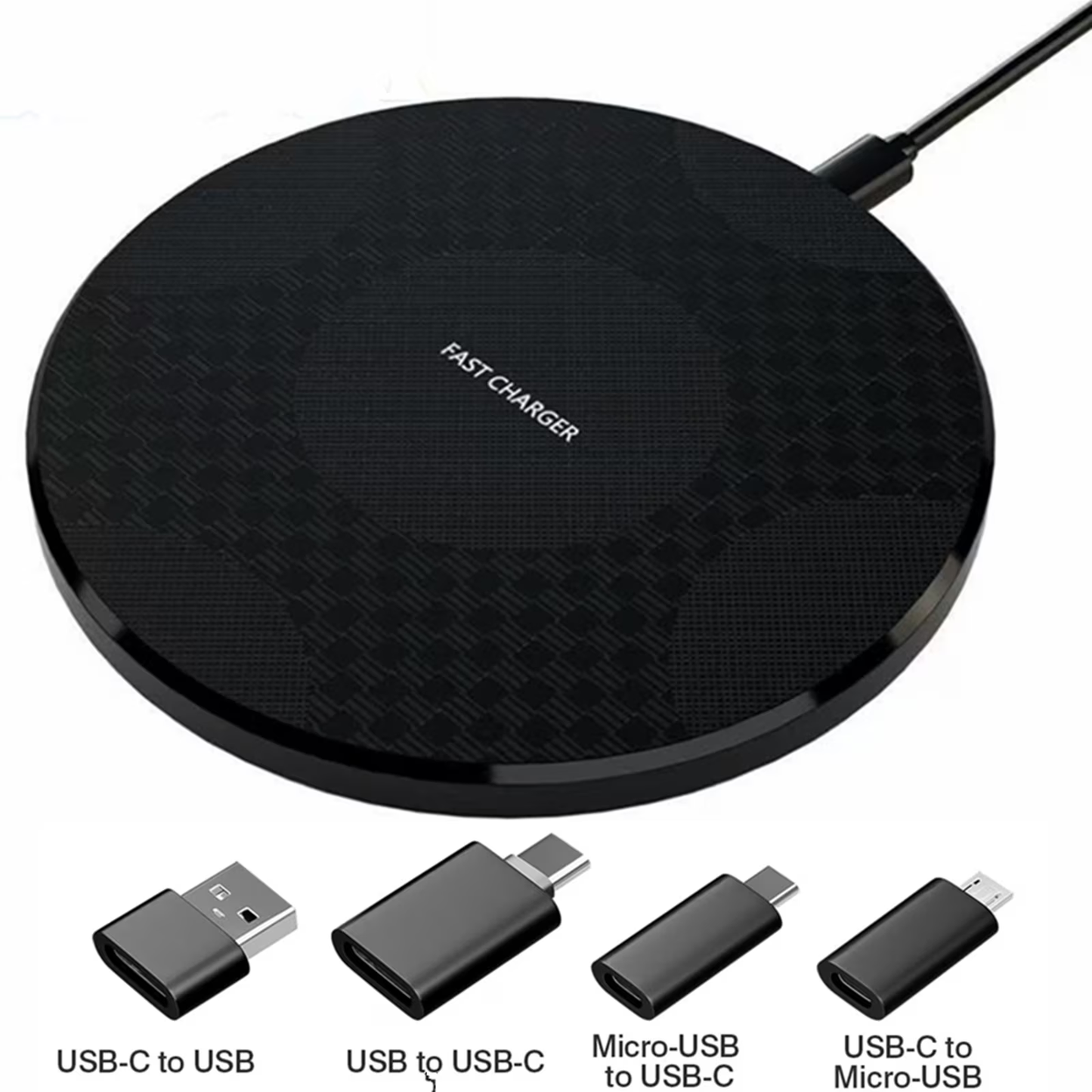 Wireless Charger for iPhone, Portable Charger for Compatible with iPhone 17 16 15 14 13 12 11 Pro Max/Mini/Plus/XR/X/8, Charging Pad for AirPods 4 3 2 Pro, with Charging Adapter, Black