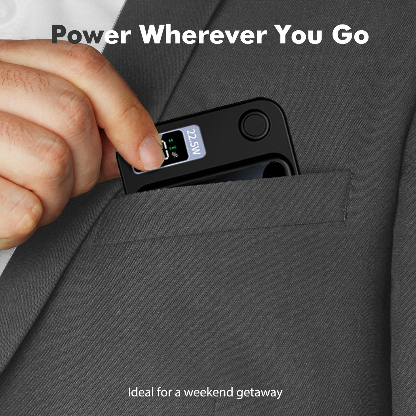 Power Bank, 10000mAh Wireless Power Bank with LED Power Display, 22.5W Fast Charging Battery Pack, Compatible with iPhone 8 and above series,Black