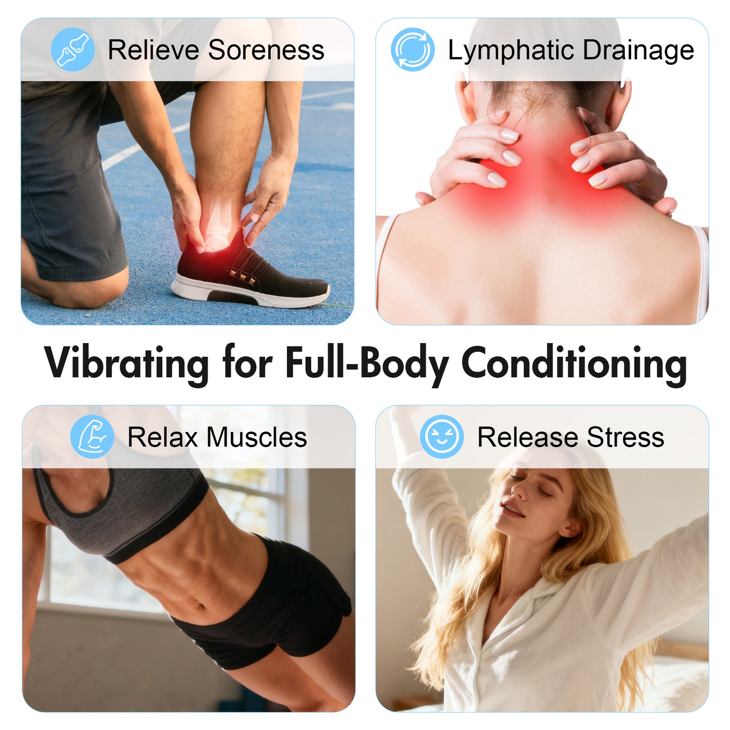 Vibration Plate 330lb, Vibration Board Exercise Machine, Full Body Workout Vibrating Fitness Platform, Waver Stand for Weight Loss, Home Gym Equipment, Red