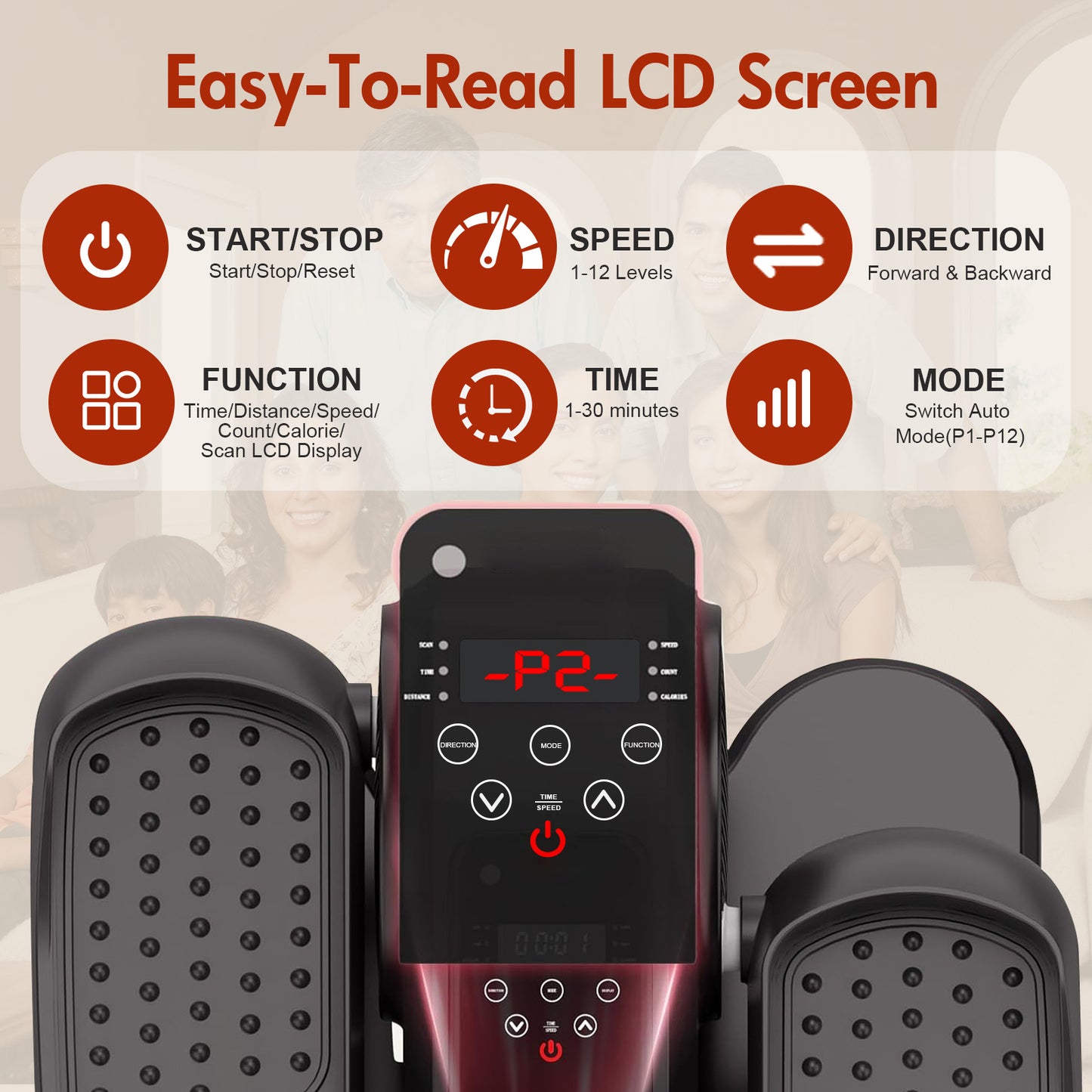 RICAN Under Desk Elliptical Machine, Elipsefit Leg Exerciser While Sitting for Seniors Adults