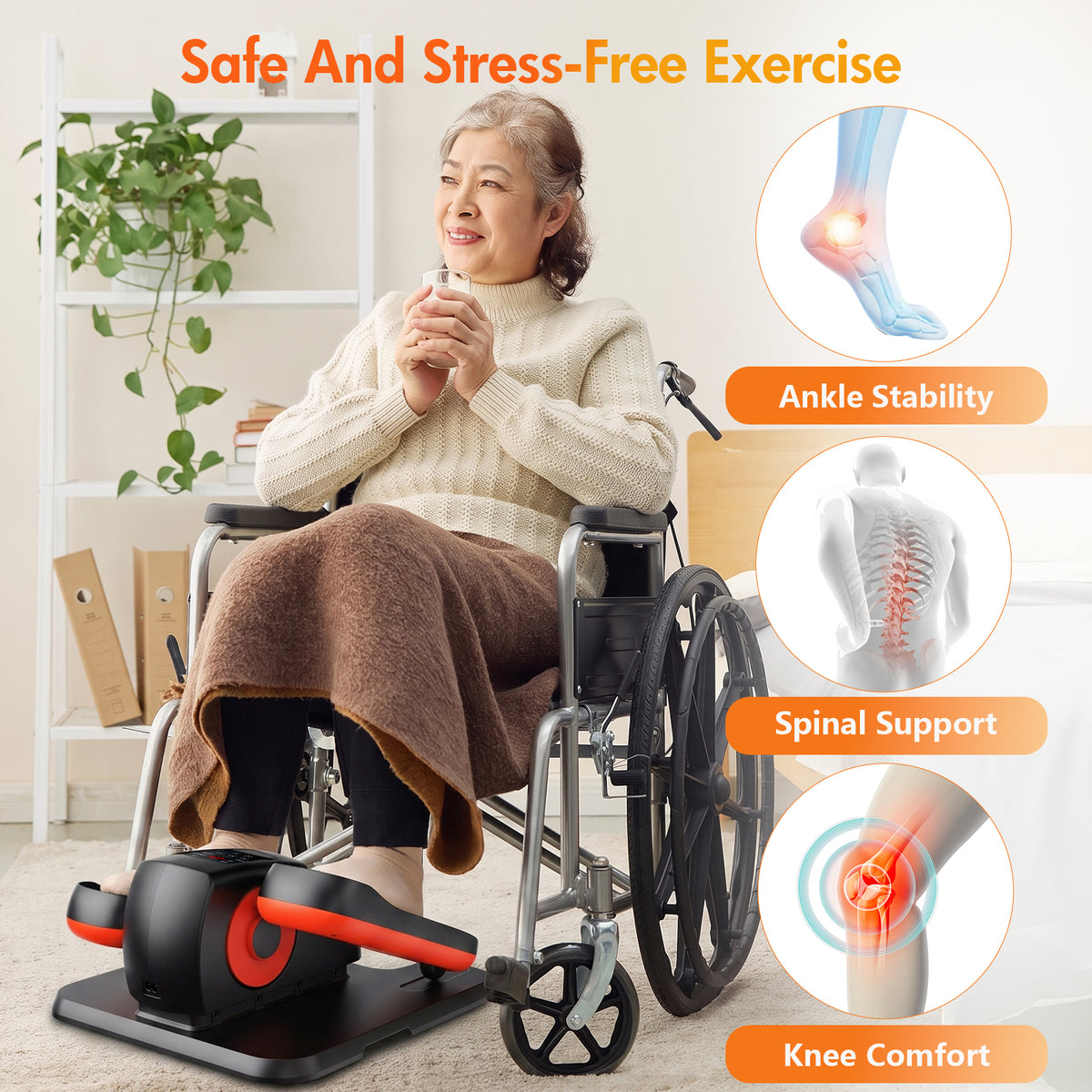 ALSO GO Under Desk Elliptical, Ellipse Leg Exerciser While Sitting, Elliptical Exercise Machine