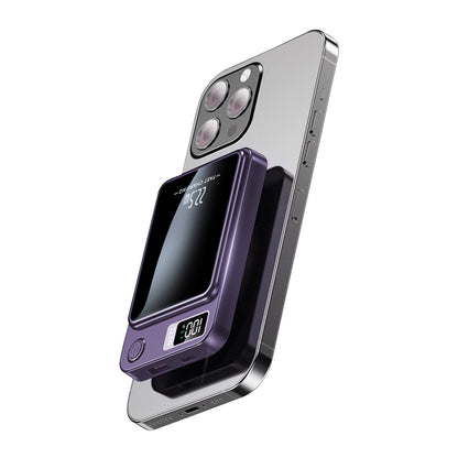 Power Bank, 5000mAh 22.5W Fast Charging, 2 in 1 Magnetic Wireless power bank with LED Power Display, Compatible with iPhone 8 and above series