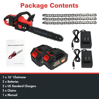 E-commerce Giant 16" Cordless Chainsaw, 42V Battery Powered Brushless Chainsaw Kit for Tree Trimming, 1350W