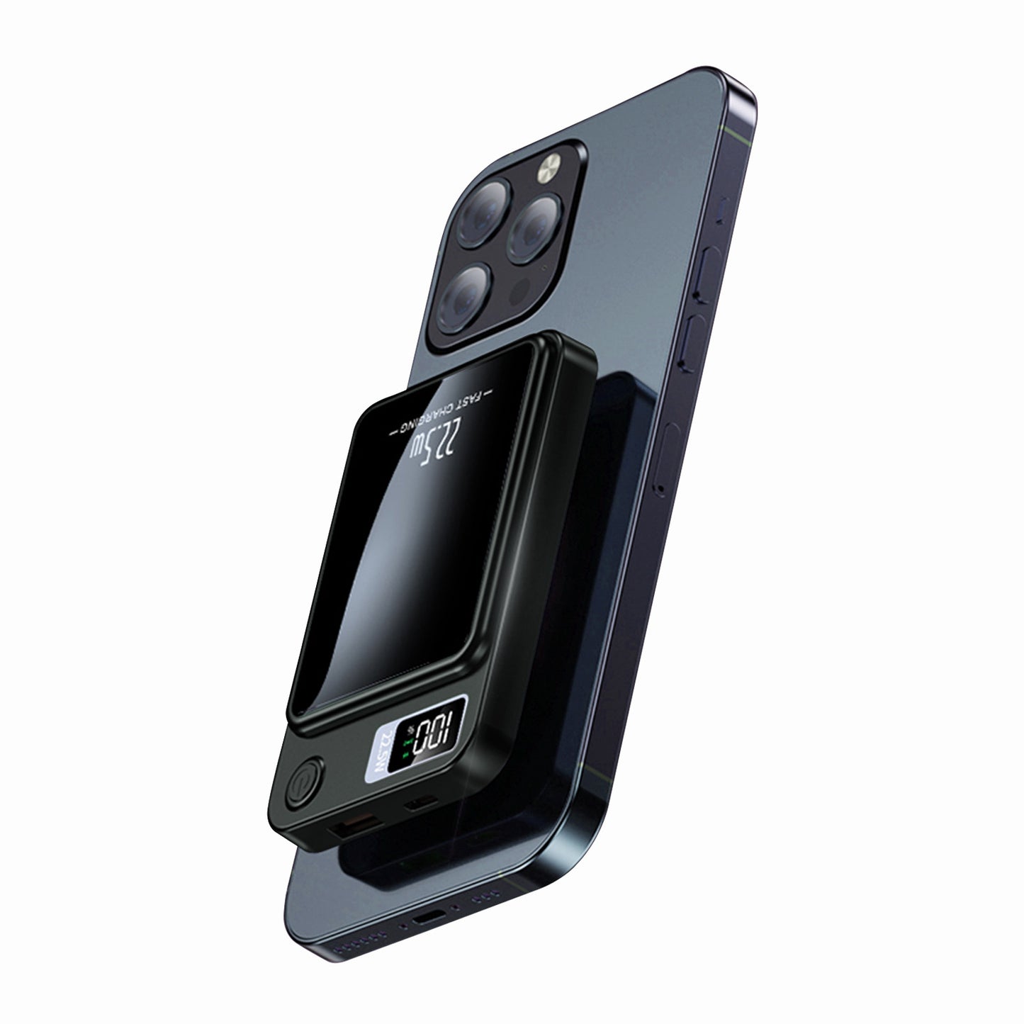 Power Bank, 10000mAh Wireless Power Bank with LED Power Display, 22.5W Fast Charging Battery Pack, Compatible with iPhone 8 and above series,Black