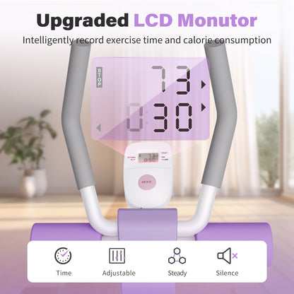 ALSO GO Ab Machine, Adjustable Ab Trainer Machine, Abdominal Workout Equipment with LED Display, 300 lb Foldable Abdominal Core Equipment with Resistance Bands, Purple