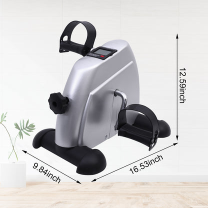 Under Desk Bike Pedal Exerciser Mini Exercise Bike, Portable Foot Cycle Arm & Leg Peddler Machine with LCD Screen Displays
