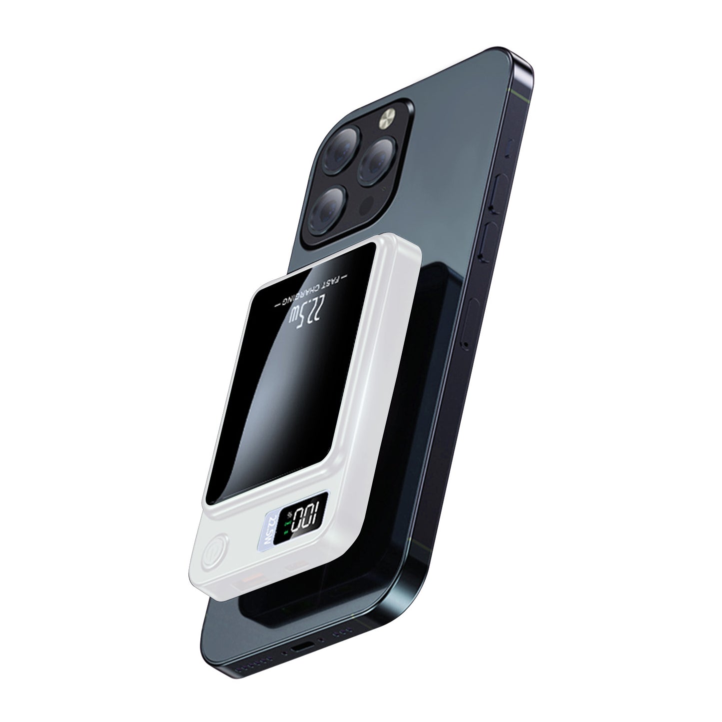 Portable Magnetic Wireless Power Bank, 10000mAh 22.5W Fast Charging,2 in 1 power bank with LED Power Display, Suitable for Outdoor Emergency Backup Power Bank, Compatible with iphone and above series