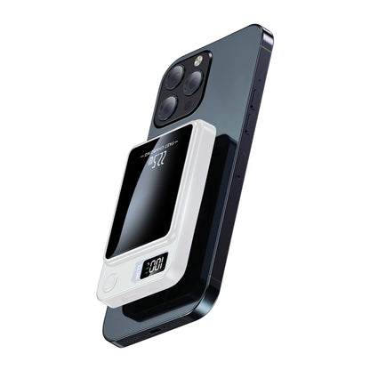 Portable Magnetic Wireless Power Bank, 10000mAh 22.5W Fast Charging,2 in 1 power bank with LED Power Display, Suitable for Outdoor Emergency Backup Power Bank, Compatible with iphone and above series
