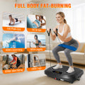 Vibration Plate Exercise Machine, Full Body Vibration Platform with 2 Loops & 5 Resistance Bands for Wellness and Fitness, Black