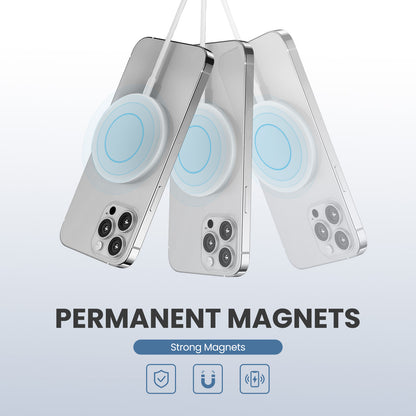 Wireless Charger, Fast Charging Pad for iPhone, Mag safe Charger Compatible with iPhone 17 16 15 14 13 12 Series, Magnetic Portable Charger for AirPods 4 3 2 Pro, White