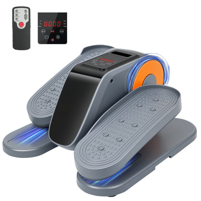 Under Desk Elliptical, Leg Exerciser for Seniors Fuly Assembled, Quiet & Portable Electric Seated Pedal Exerciser Adjustable Speeds, Gray