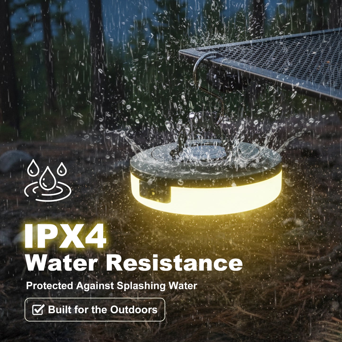 BAOKALER Camping String Lights Retractable, 32.8ft Outdoor Lanterns with 5 Lighting Modes, 2000MAH Camping Lights Rechargeable, USB, Waterproof