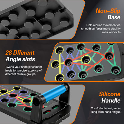 Rican Push up Board, Multifunctional Folding Push up Board, Portable Folding Push up Exercise Equipment, Suitable for Chest and Back Exercises, Fitness Strength Training Equipment