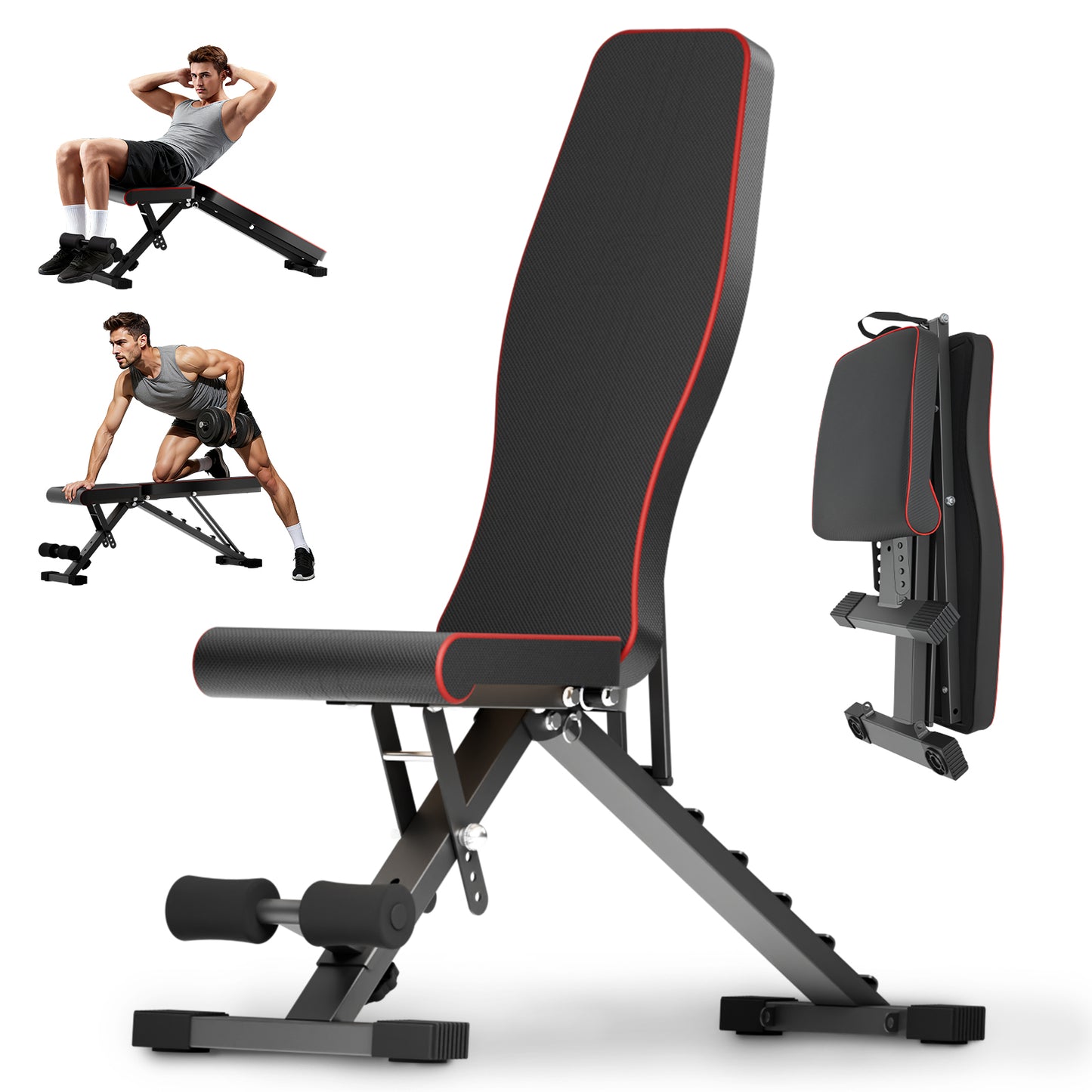 BAOKALER Weight Bench, Foldable Workout Bench for Home Gym, 660 LBS Weight Capacity, 72 Adjustable Training Angles & Incline Bench Press for Full-Body Training