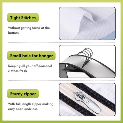 ALSO GO 60" Garment Bags with 4" Gussets, Multifunctional Garment Bags for Hanging Clothes,Waterproof Dress Bag and Suit Bag, Clear Travel Garment Bag for Clothes, Gowns, Coats, Suits, 5 Packs