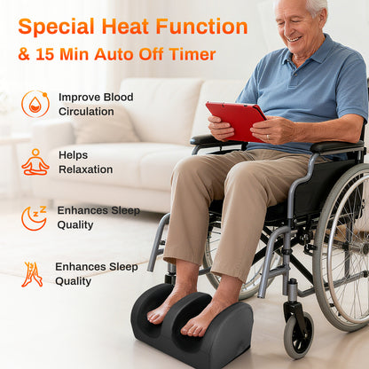 CATGOOD Foot Massager, Shiatsu and Foot Massage Machine, Calf Deep Tissue Massage Machine with Heat, Leg Massager with Massage Roller, Gifts for Mom & Dad, Black