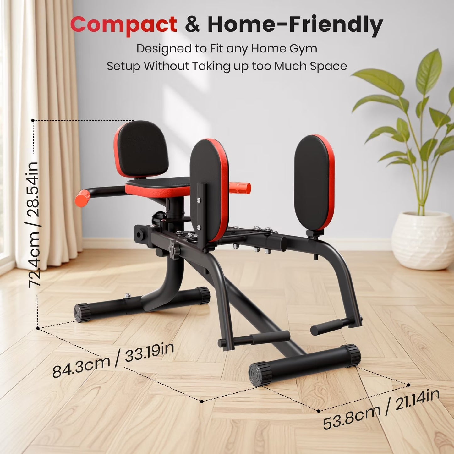 Hip Abductor Machine, Incline Hip Abduction Machine with Hip Thrust Function for Man & Women, Leg Abductor Machine, Booty Builder for Butt Workout
