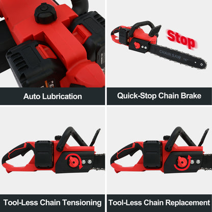 E-commerce Giant 16" Cordless Chainsaw, 42V Battery Powered Brushless Chainsaw Kit for Tree Trimming, 1350W