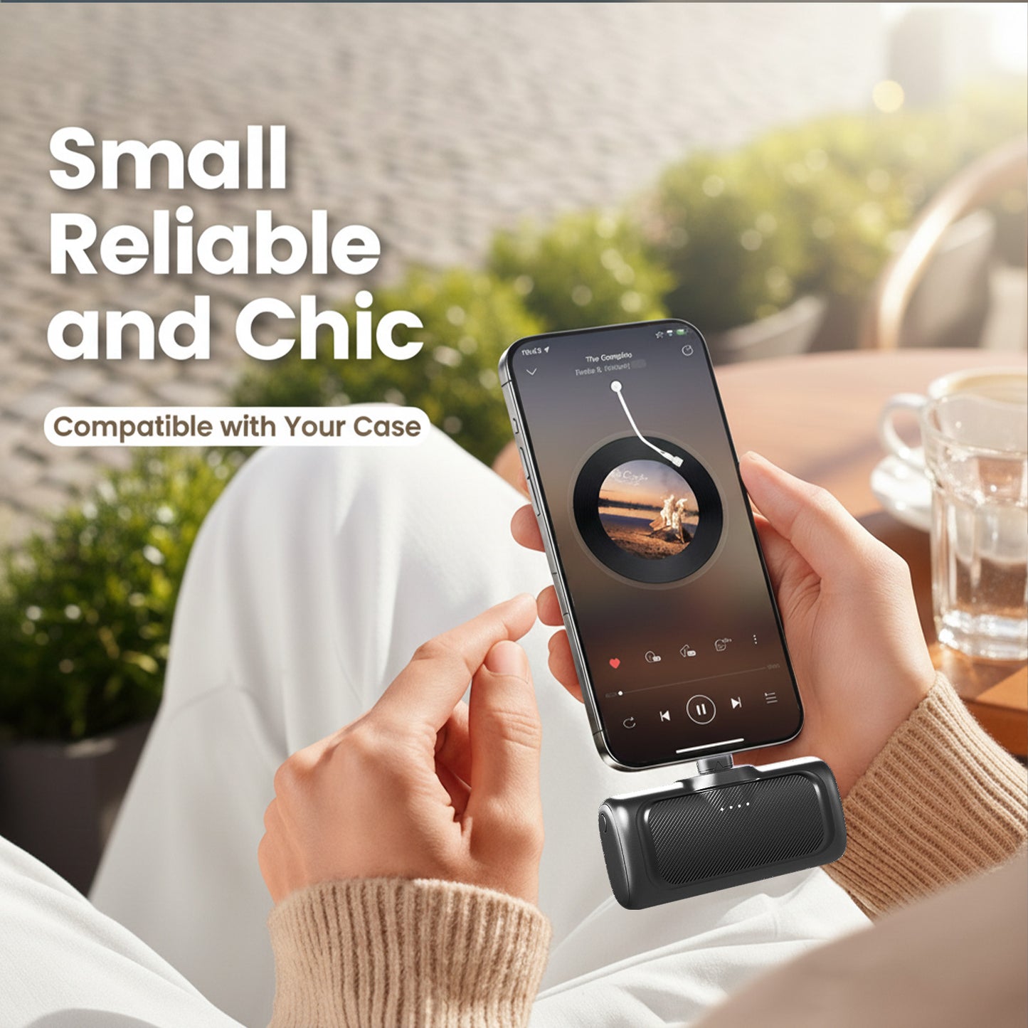 Portable Charger, 5000mAh Power Bank with Foldable USB-C Plug, 22.5W Mini Charger Battery Pack Compatible with iPhone 15 to 17, Black